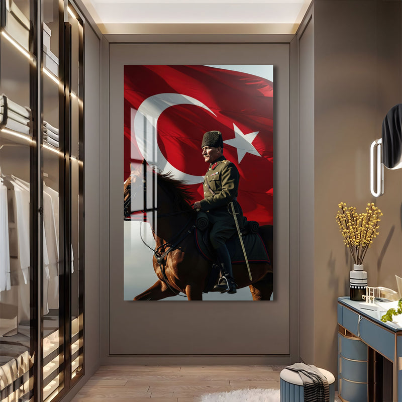Atatürk ve Sancak Cam Tablo – Cam Tablo
