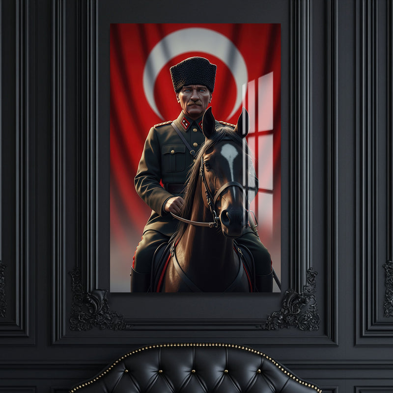 Atatürk ve Bayrak Cam Tablo – Cam Tablo