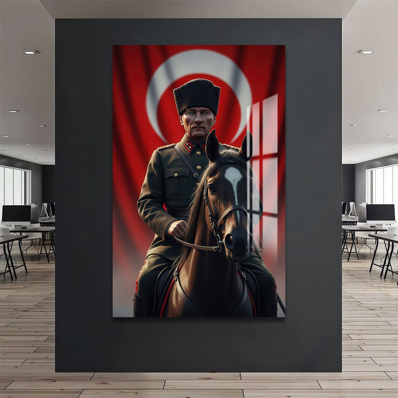 Atatürk ve Bayrak Cam Tablo – Cam Tablo