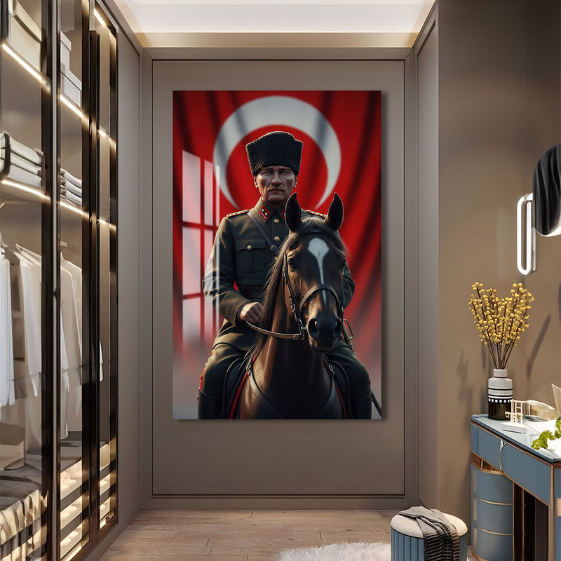 Atatürk ve Bayrak Cam Tablo – Cam Tablo