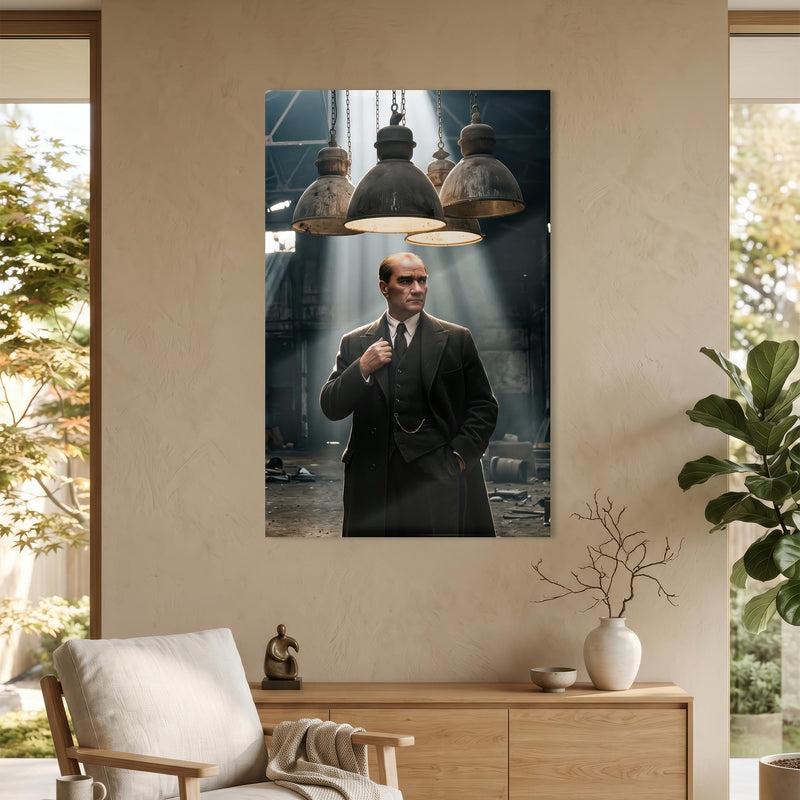 Atatürk Endüstriyel İşık Cam Tablo – Cam Tablo