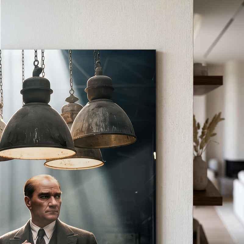 Atatürk Endüstriyel İşık Cam Tablo – Cam Tablo