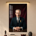 Bordo Fonda Atatürk Cam Tablo