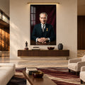 Bordo Fonda Atatürk Cam Tablo