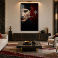 Yarım Yüz Bayraklı Atatürk Cam Tablo