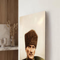 Yağlıboya Kalpaklı Atatürk Cam Tablo