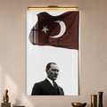 Bayrak Altında Atatürk Cam Tablo