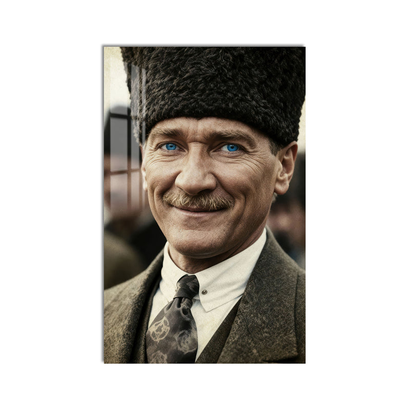 Gülümseyen Atatürk Cam Tablo