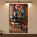 Halı Önünde Atatürk Cam Tablo