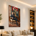 Halı Önünde Atatürk Cam Tablo