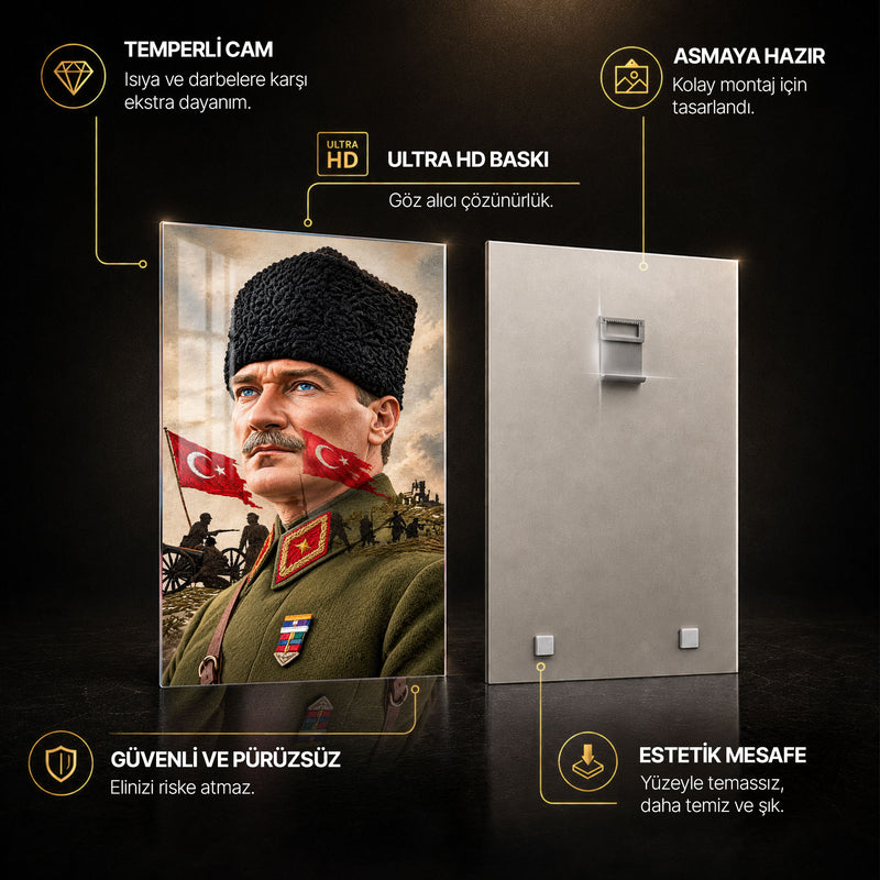 Cephede Atatürk Cam Tablo