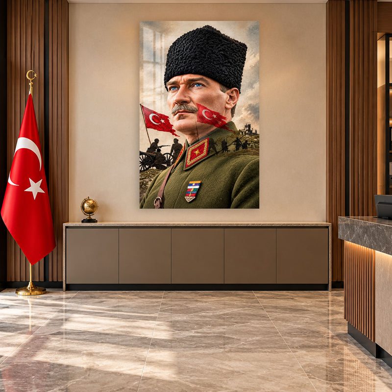 Cephede Atatürk Cam Tablo