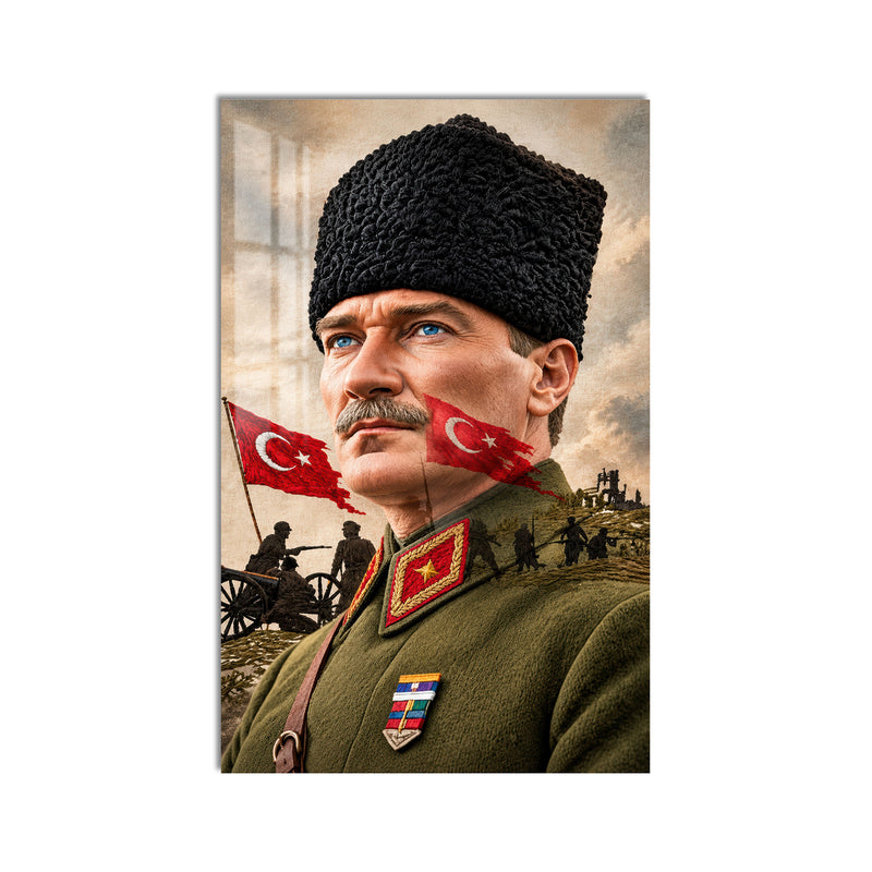 Cephede Atatürk Cam Tablo