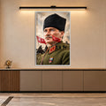 Cephede Atatürk Cam Tablo – Beyaz Çerçeveli