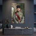 Madalyalı Atatürk Askeri Portre Cam Tablo Ortam Görseli