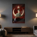 Çerçevesiz Hilal Yıldız Atatürk Dijital Sanat Cam Tablo