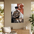 At Üstünde Atatürk Türk Bayrağı Cam Tablo Ortam Görseli