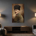 Çerçevesiz Yağlı Boya Atatürk Portre Cam Tablo
