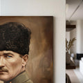 Yağlı Boya Atatürk Portre Cam Tablo Ortam Görseli