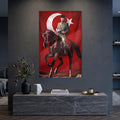 At Üstünde Atatürk Bayrak Cam Tablo Ortam Görseli