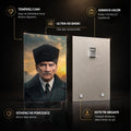 Gün Batımı Atatürk Portre Cam Tablo Ortam Görseli