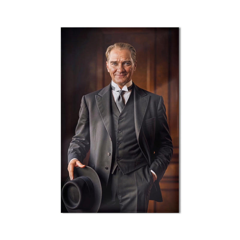 Atatürk İmza Portre Cam Tablo Ortam Görseli