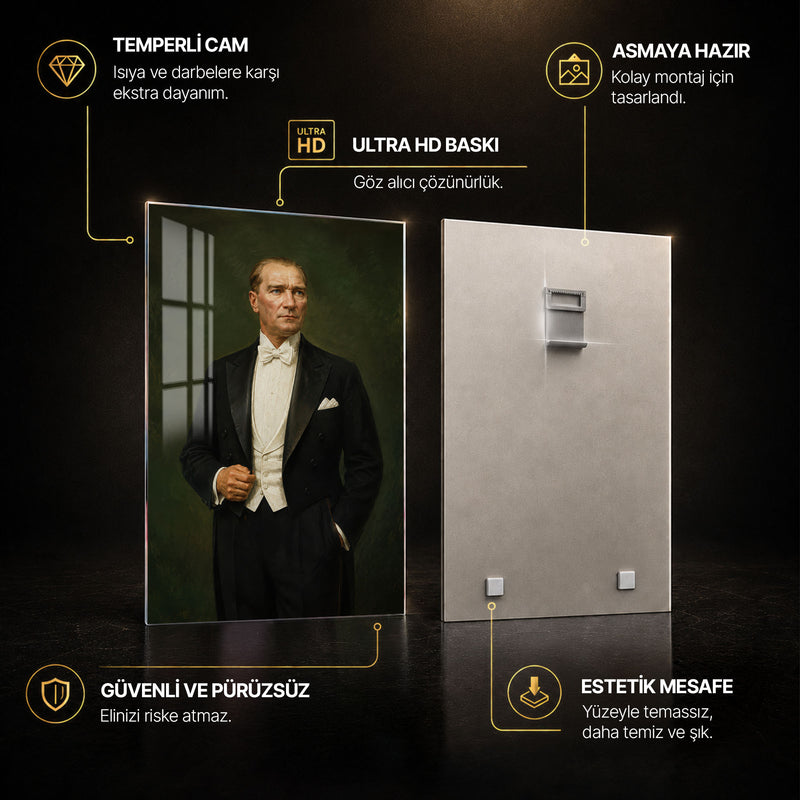 Papyonlu Atatürk Cam Tablo