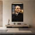 Gün Batımında Atatürk Cam Tablo – Siyah Çerçeveli