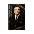 Altın Işıltılı Atatürk Cam Tablo