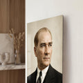Krem Fonda Atatürk Cam Tablo