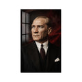 Bayrak Gölgesinde Atatürk Cam Tablo