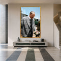 Çiçekli Atatürk Cam Tablo – Altın Çerçeveli