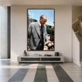 Çiçekli Atatürk Cam Tablo – Ceviz Çerçeveli