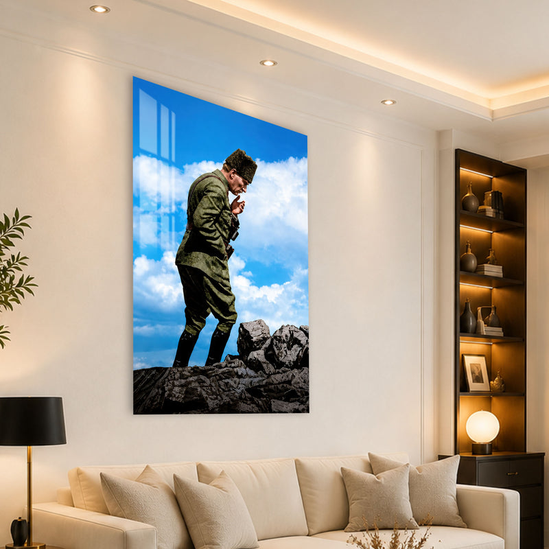 Kayalıkta Atatürk Cam Tablo