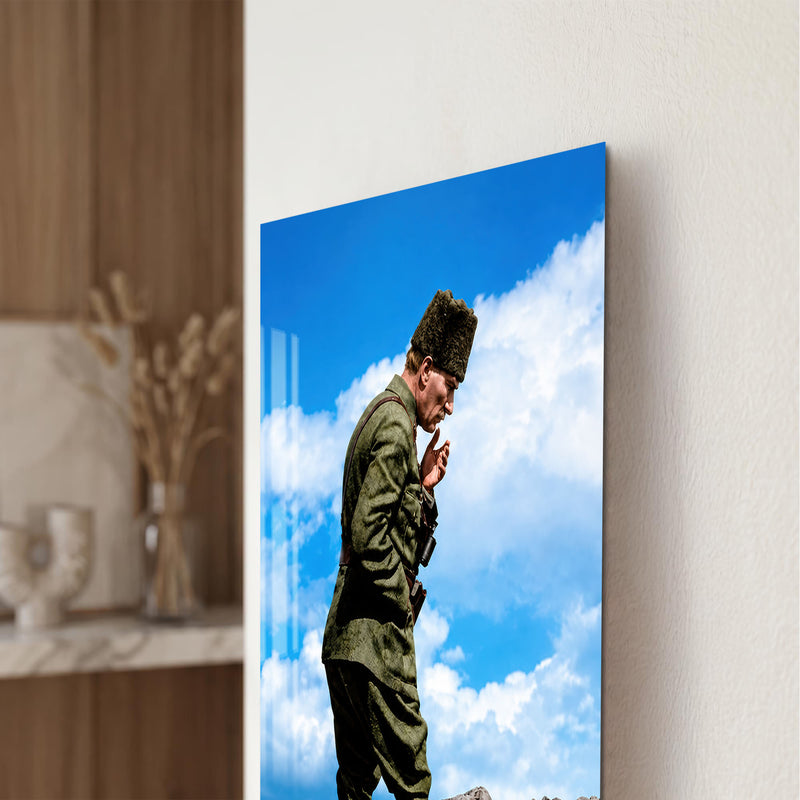 Kayalıkta Atatürk Cam Tablo