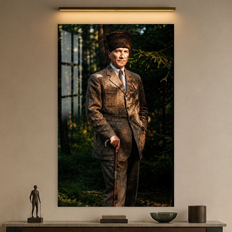 Ormanda Atatürk Cam Tablo