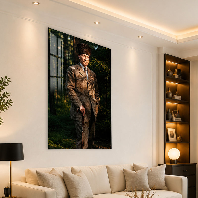 Ormanda Atatürk Cam Tablo