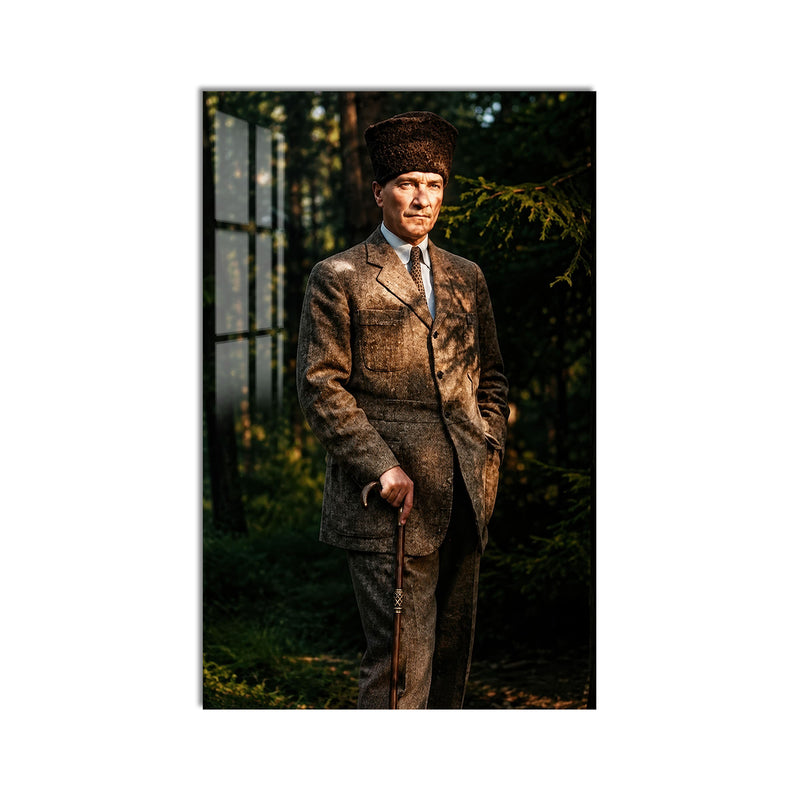 Ormanda Atatürk Cam Tablo