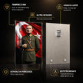 Yeşil Üniformalı Atatürk Cam Tablo