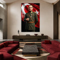 Yeşil Üniformalı Atatürk Cam Tablo