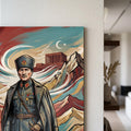 Atatürk Renkli Spiral Kalpak Cam Tablo – Cam Tablo