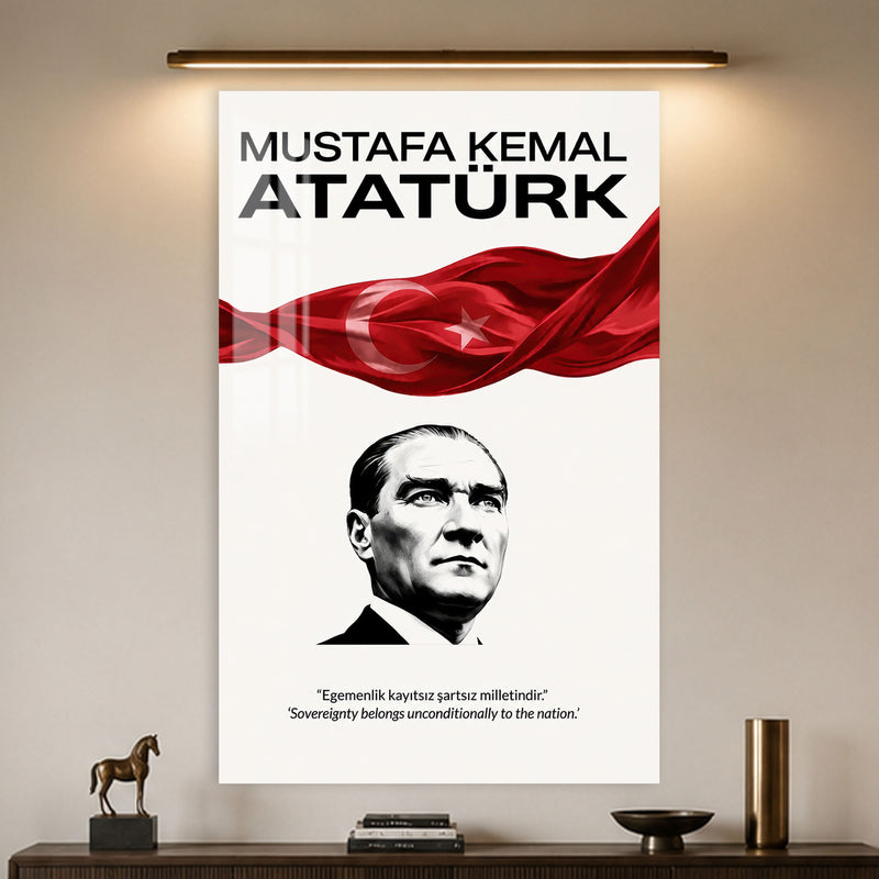 Egemenlik Sözlü Atatürk Cam Tablo