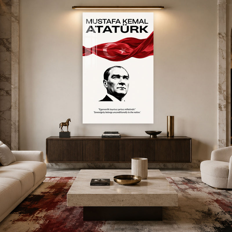 Egemenlik Sözlü Atatürk Cam Tablo