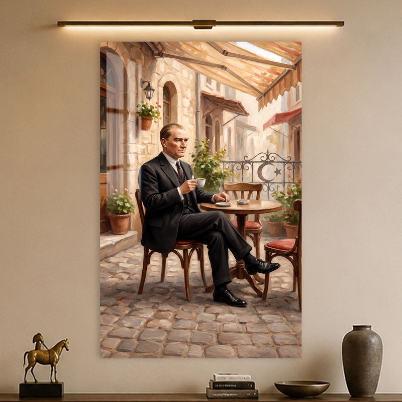 Kafede Atatürk Cam Tablo