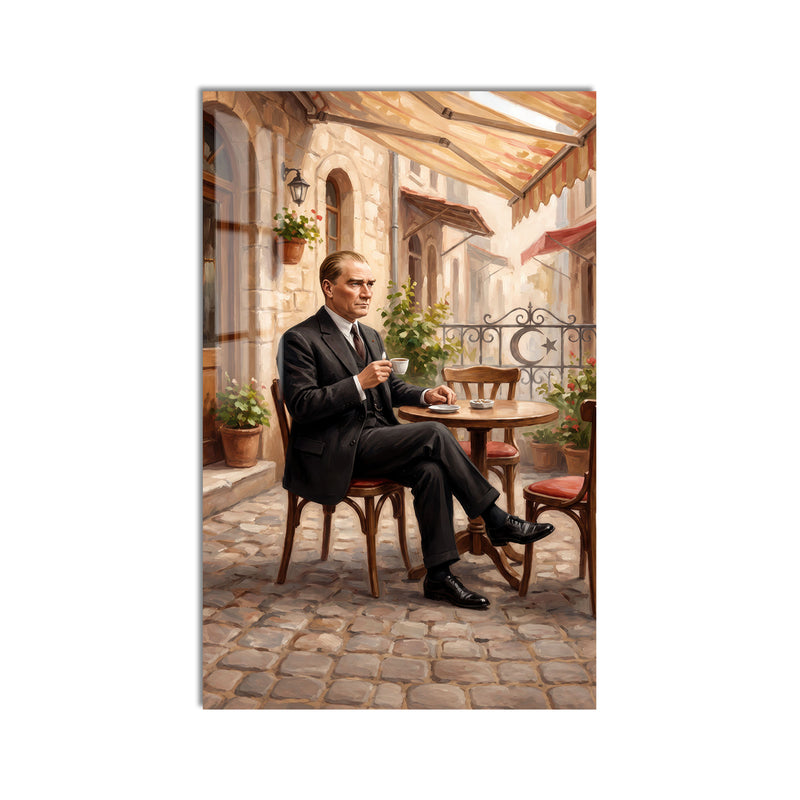 Kafede Atatürk Cam Tablo