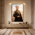 Sonbaharda Atatürk Cam Tablo – Siyah Çerçeveli