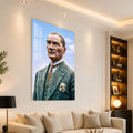 Mavi Gökte Atatürk Cam Tablo