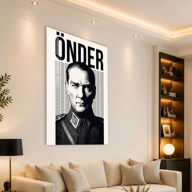 Önder Posteri Atatürk Cam Tablo