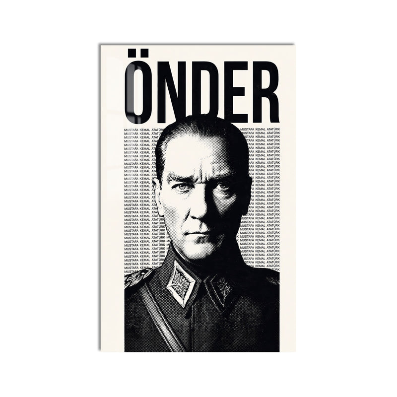 Önder Posteri Atatürk Cam Tablo