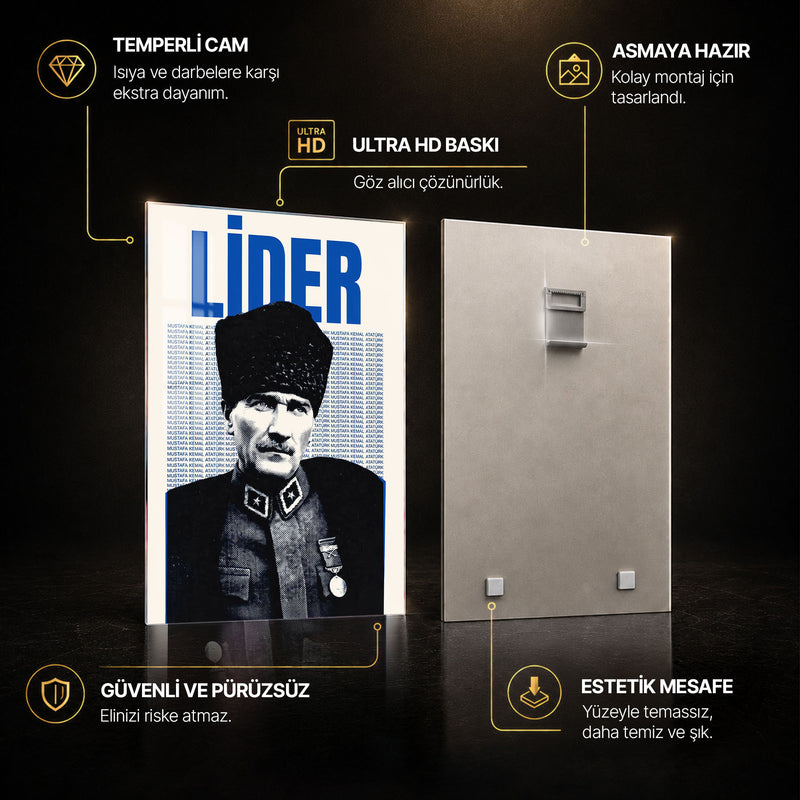 Lider Posteri Atatürk Cam Tablo